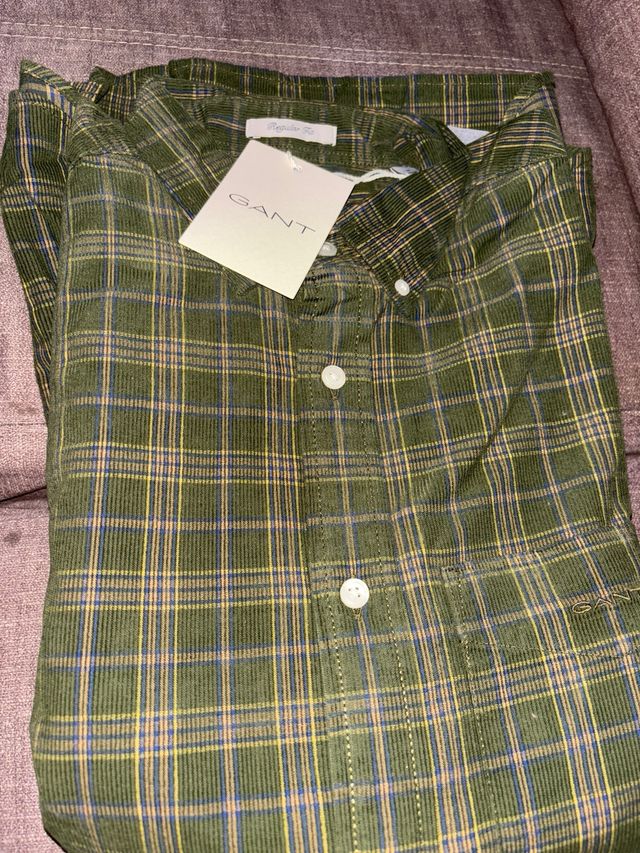 Camisa Gant cuadros verde hombre