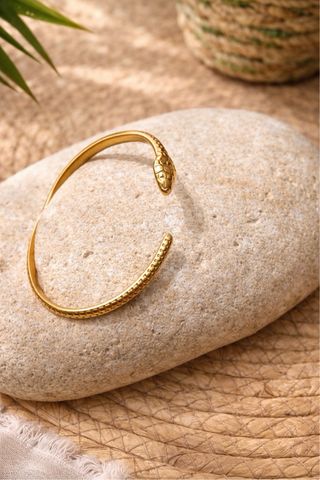 Pulsera Serpiente Acero Baño Oro 18K