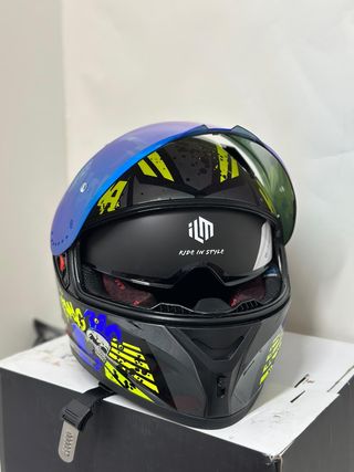 Casco Moto ILM Z501 Joker Azul DOT ECER