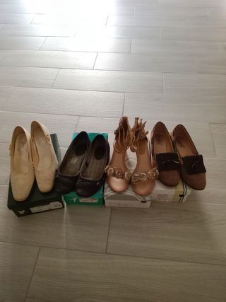 Lote 4 pares zapatos mujer talla 37. Lote57