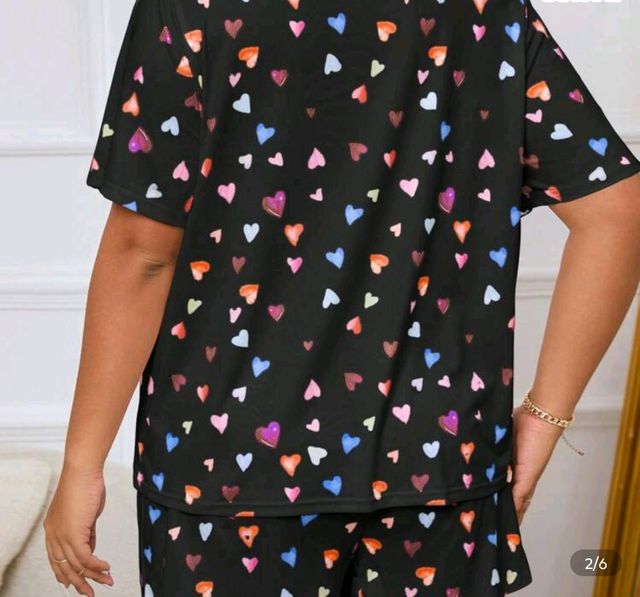 Pijama Verano Oversize Estampado Corazones