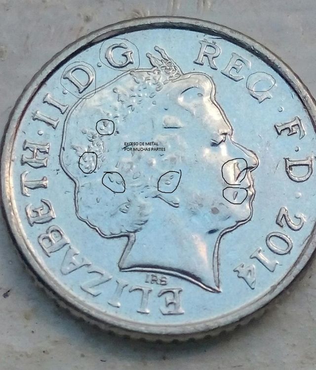 215N. Moneda 5 Pence 2014 – Reino Unido – Errores.