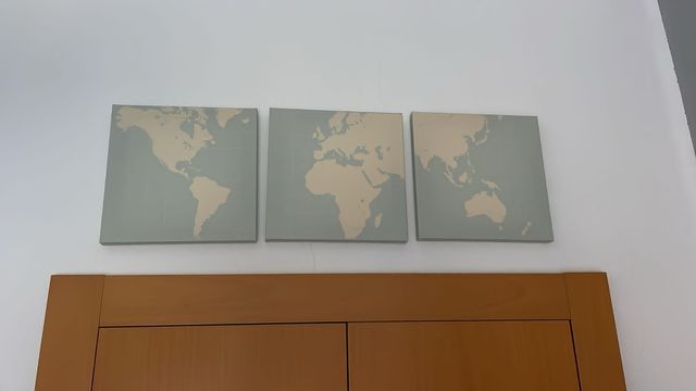 Juego 3 Cuadros Planisferio Mundo