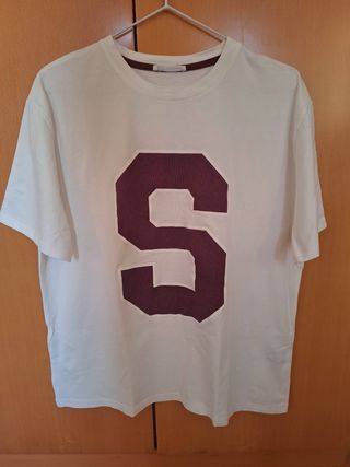 Camiseta Zara Blanca con letra S