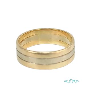 ANILLO DE ORO DE 18K BICOLOR TALLA 11