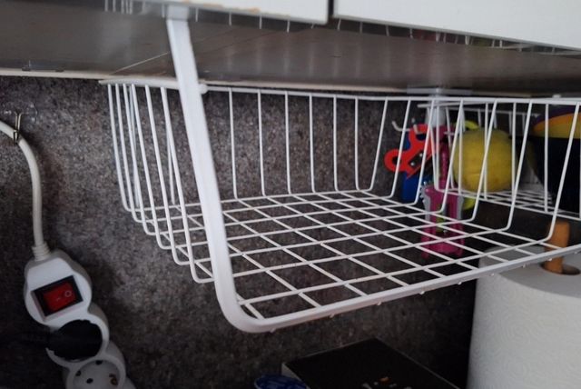 Cesta organizadora metálica blanca