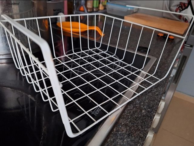 Cesta organizadora metálica blanca