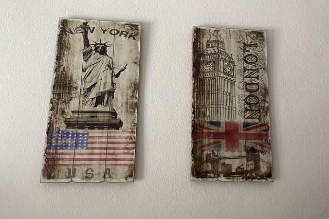 Cuadros New York y London Madera