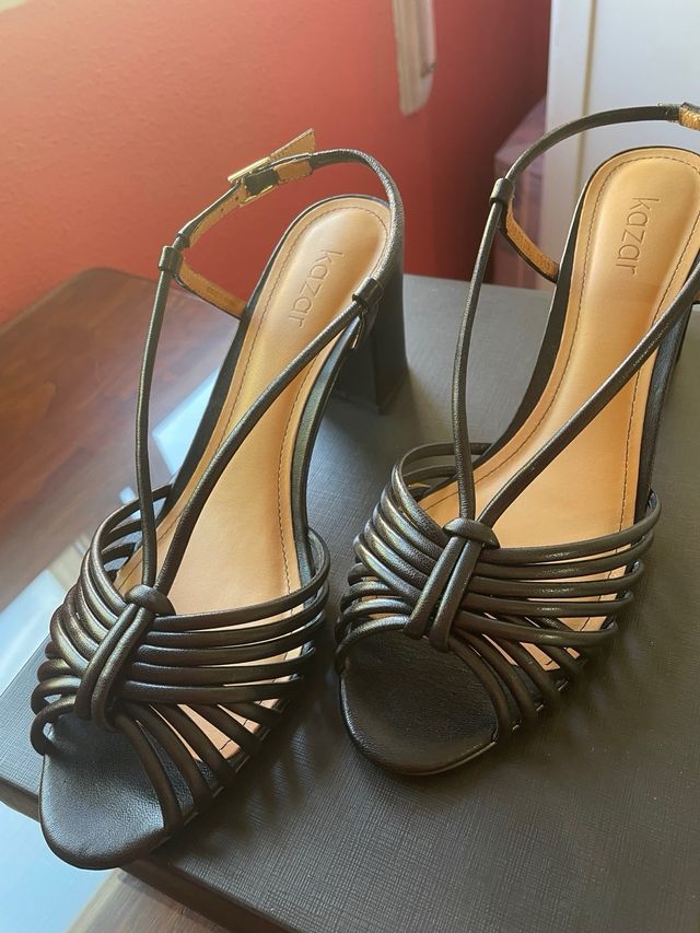 Sandalias Kazar Piel Tacón Elegantes Nuevas