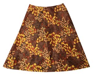 Gonna vintage floreale marrone multicolore