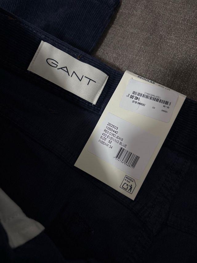 Pantalón de pana Gant azul hombre
