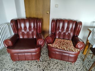 Sillón de piel marrón