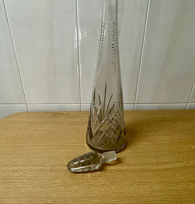 Licorera Cristal Tallado Vintage