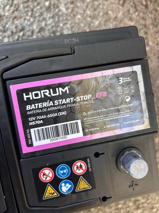 Batería Coche HORUM START-STOP EFB 12V 70Ah 650A