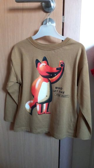 Camiseta niño manga larga 4 años zorro