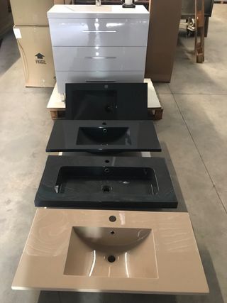 Conjunto Mueble Baño con columna Brisa 90cm Blanco