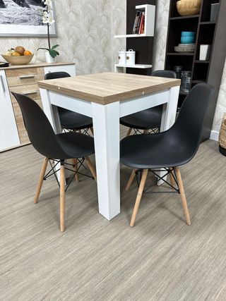 MESA COMEDOR EXTENSIBLE + 4 SILLAS VARIOS COLORES*
