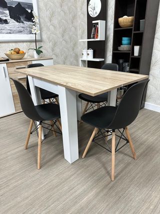 MESA COMEDOR EXTENSIBLE + 4 SILLAS VARIOS COLORES*