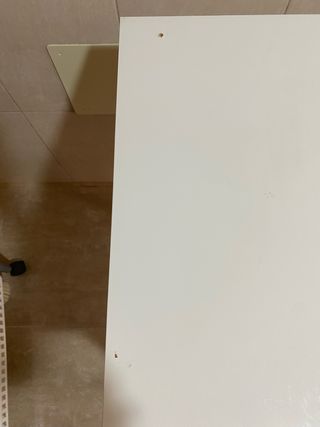 Mesa blanca madera patas negras
