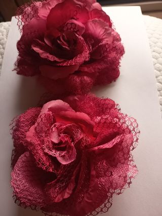 Tocado Flor Rosa y Roja