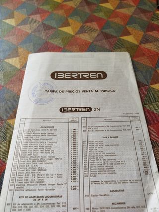Lista de referencias y precios Ibertren