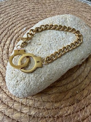 Pulsera Esposas con Baño Oro 18K