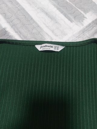 Vestido verde canalé