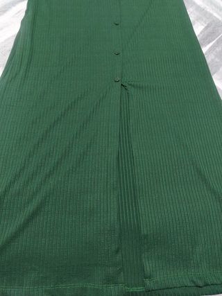 Vestido verde canalé