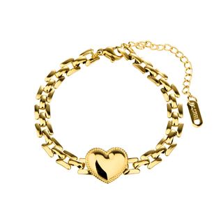 Pulsera Corazón Acero Baño Oro 18K