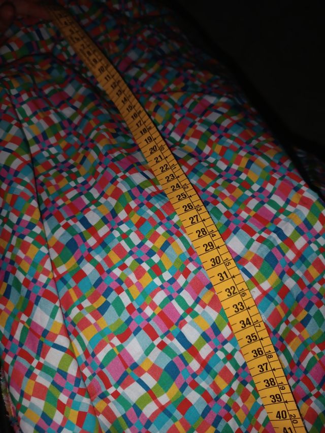 Tela algodón de cuadros multicolor 134x112 cm