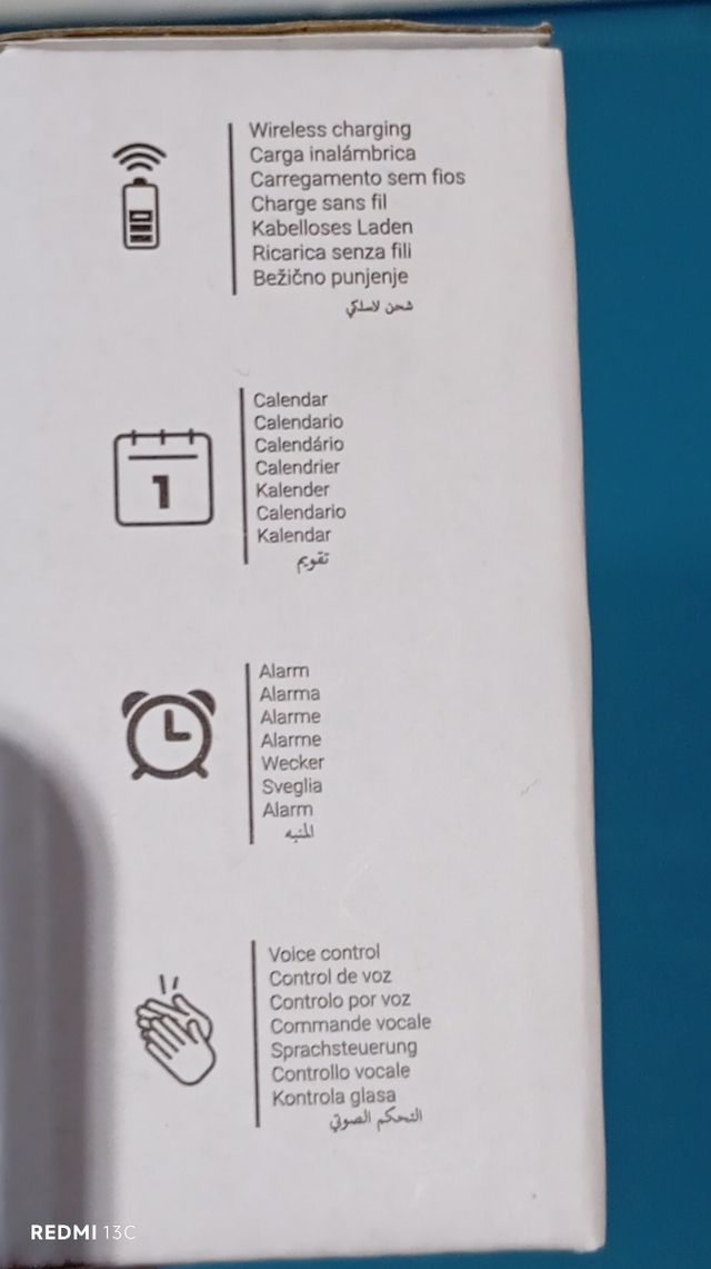 Reloj Despertador Cargador Inalámbrico Madera