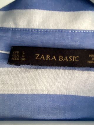 Camisa Zara Rayas Verticales Talla L