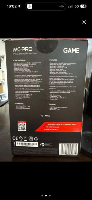 Micro GAME MC-PRO - Micrófono Gaming