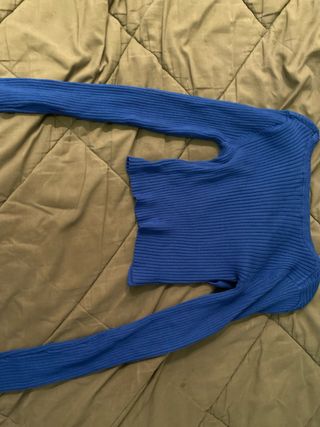 Top manga larga azul