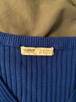 Top manga larga azul