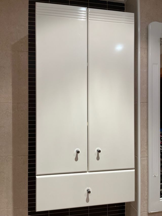 Armario de baño blanco para pared