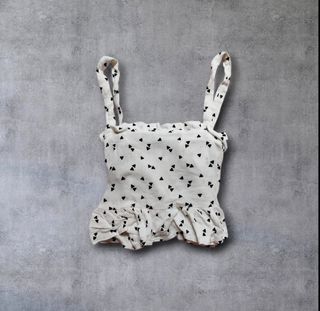 Top Lefties White Strappy with Black Geometric