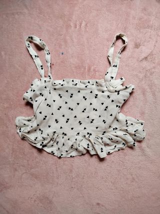 Top Lefties White Strappy with Black Geometric