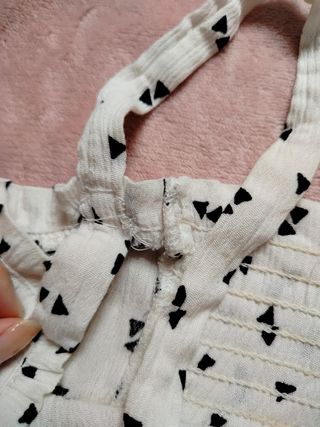 Top Lefties White Strappy with Black Geometric