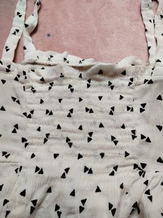 Top Lefties White Strappy with Black Geometric