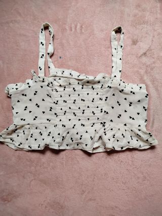 Top Lefties White Strappy with Black Geometric