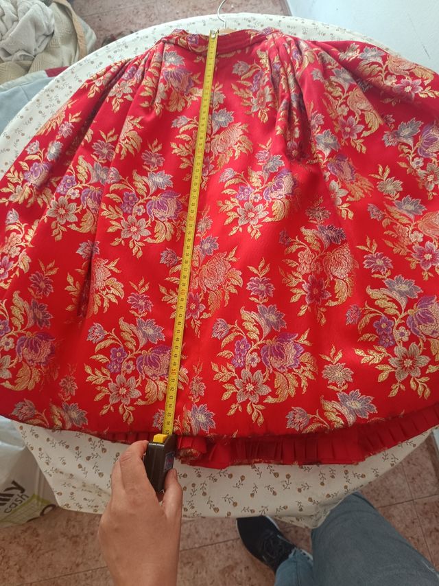 Falda Fallera Roja Niña 3-4 Años