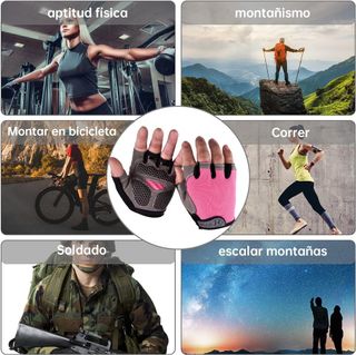 Guantes Deportivos Mujer y Hombre B09YPZ2BVV Guantes de Fitness y Ciclismo Diseño Medio Dedo y Transpirable TALLA L , rosa, NUEVO