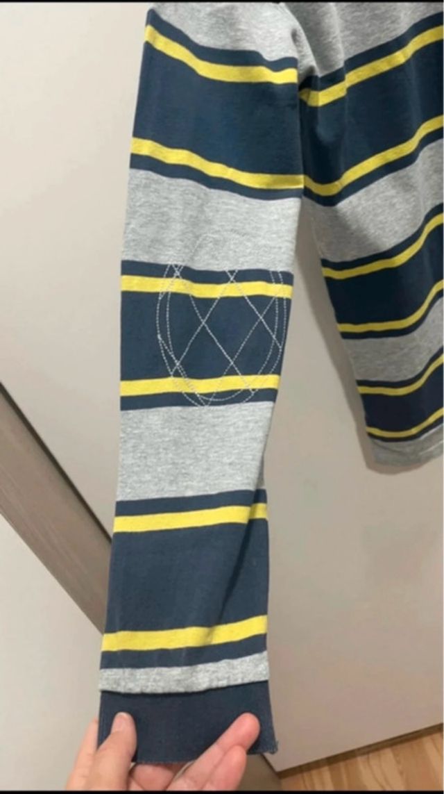 Polo Pepe Jeans rayas gris y azul. Talla 16 años