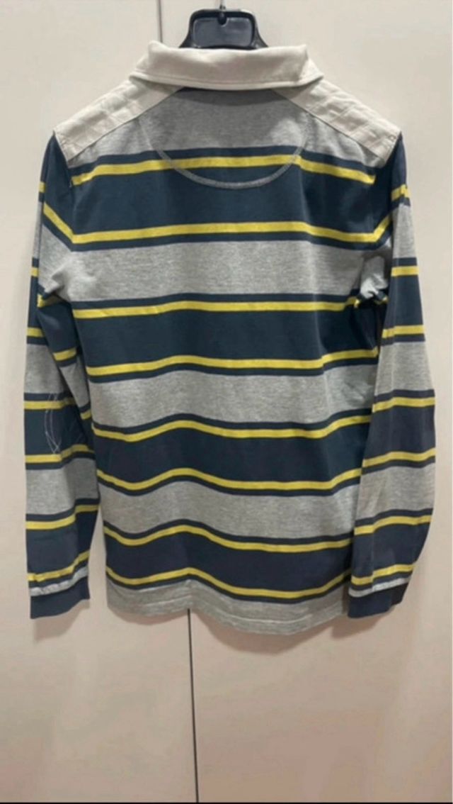 Polo Pepe Jeans rayas gris y azul. Talla 16 años