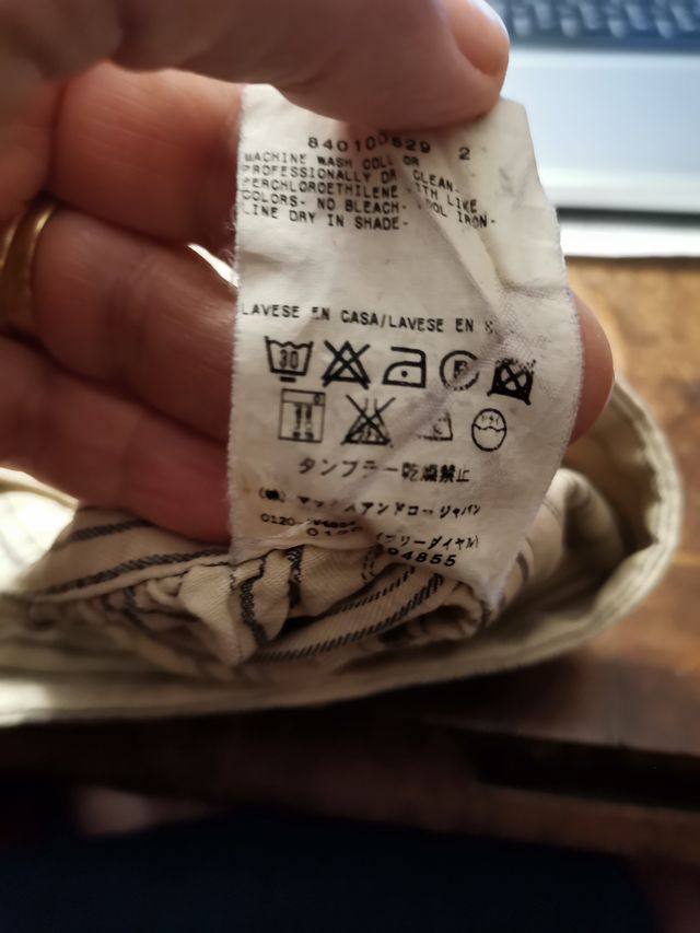 Gonna a righe beige e grigio