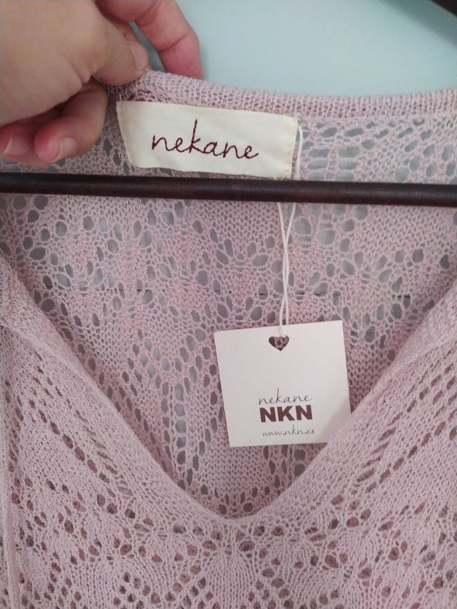 Jersey Nekane rosa calado Talla S/M con etiqueta