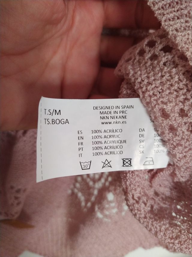 Jersey Nekane rosa calado Talla S/M con etiqueta