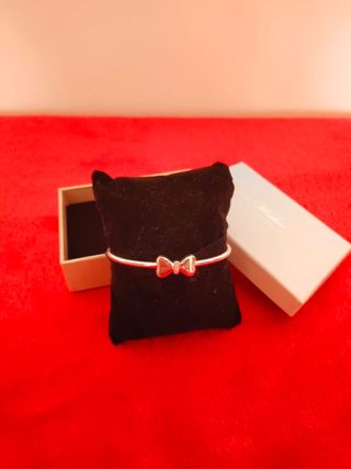 Pulsera baño de plata con lazo y circonita