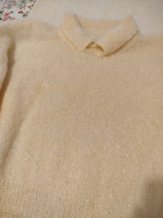 Jersey vintage beige de punto
